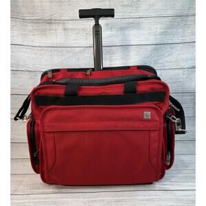 Victorinox Red and Black Rolling Business Travel Bag